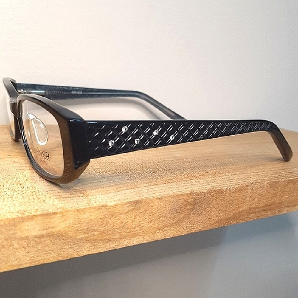 New Black Modern Rx'able Eyeglass Frame, women full rim glasses, 54-16-135